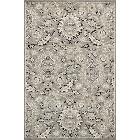Homeroots 7 ft. 7 in. x 10 ft. 10 in. UV-Treated Polypropylene Grey Area Rug 352974